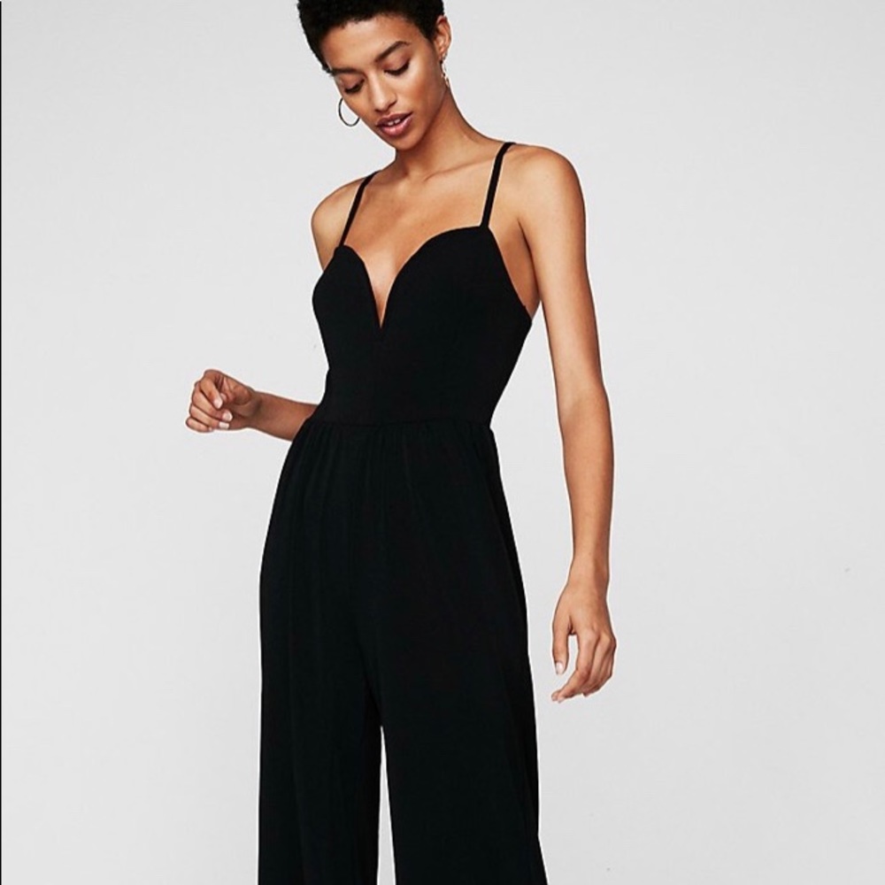 Express Wide Leg Black Jumpsuit - Picture 2 of 6